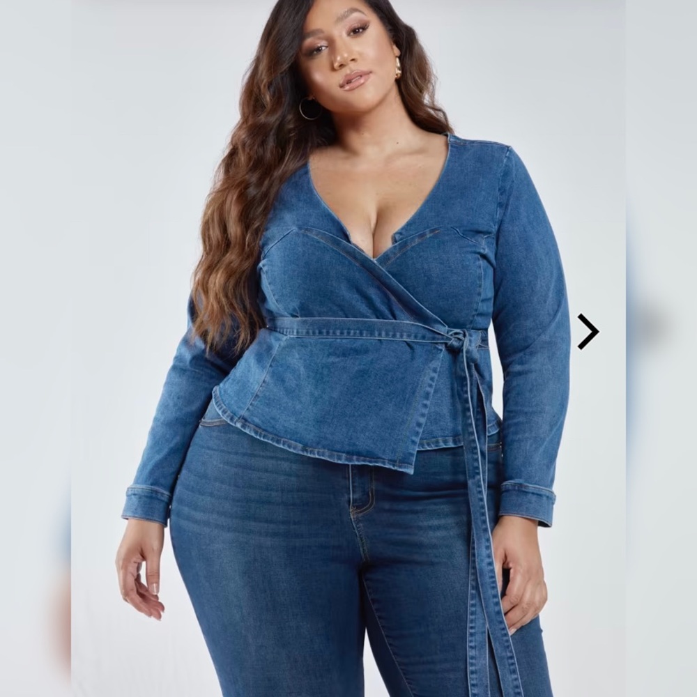 Fashion to Figure Danielle Wrap Denim Top - NWT